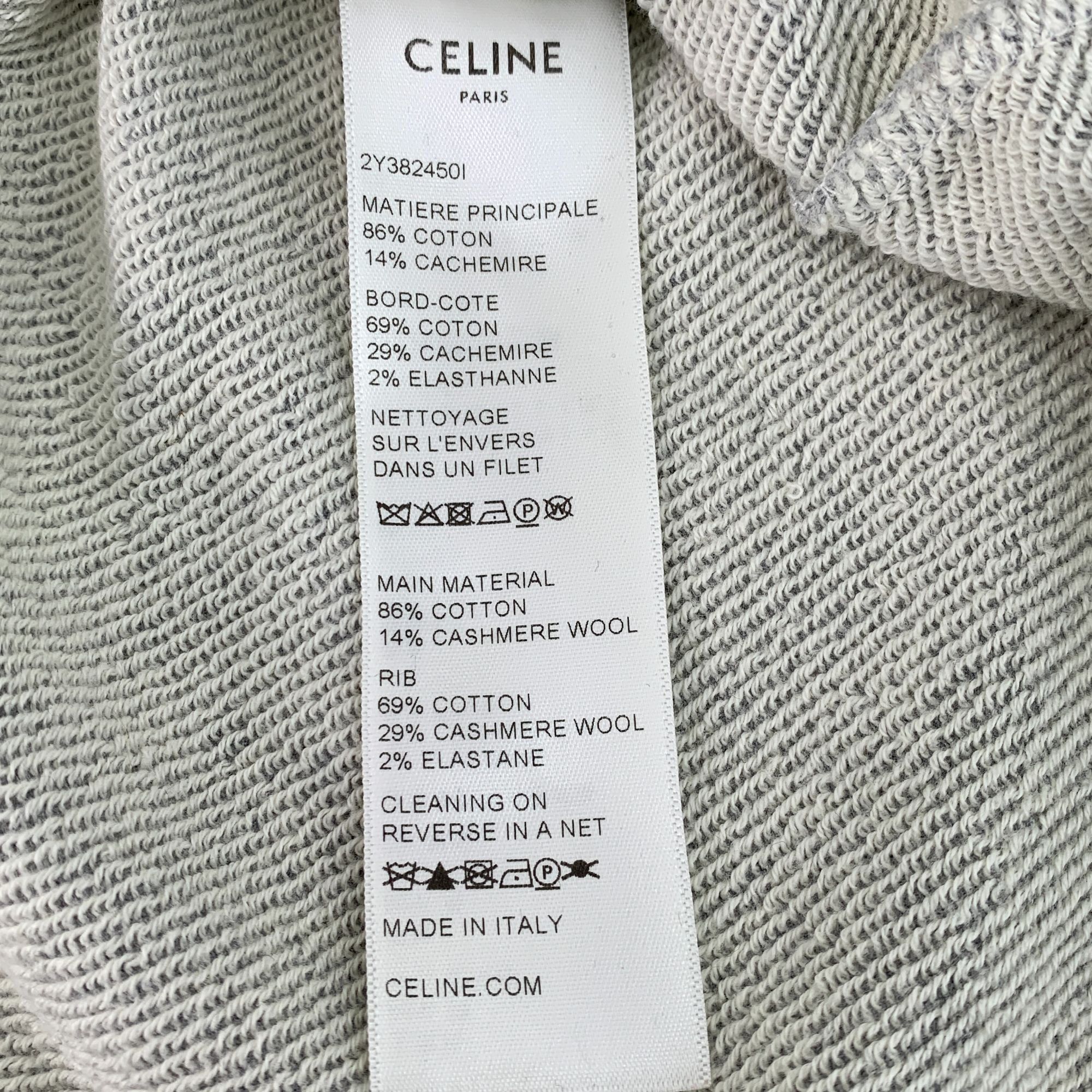 Celine Celine Gray Logo Print Cotton Crewneck Long Sleeve Sweatshir Size M / US 6-8 / IT 42-44 - 3 Thumbnail