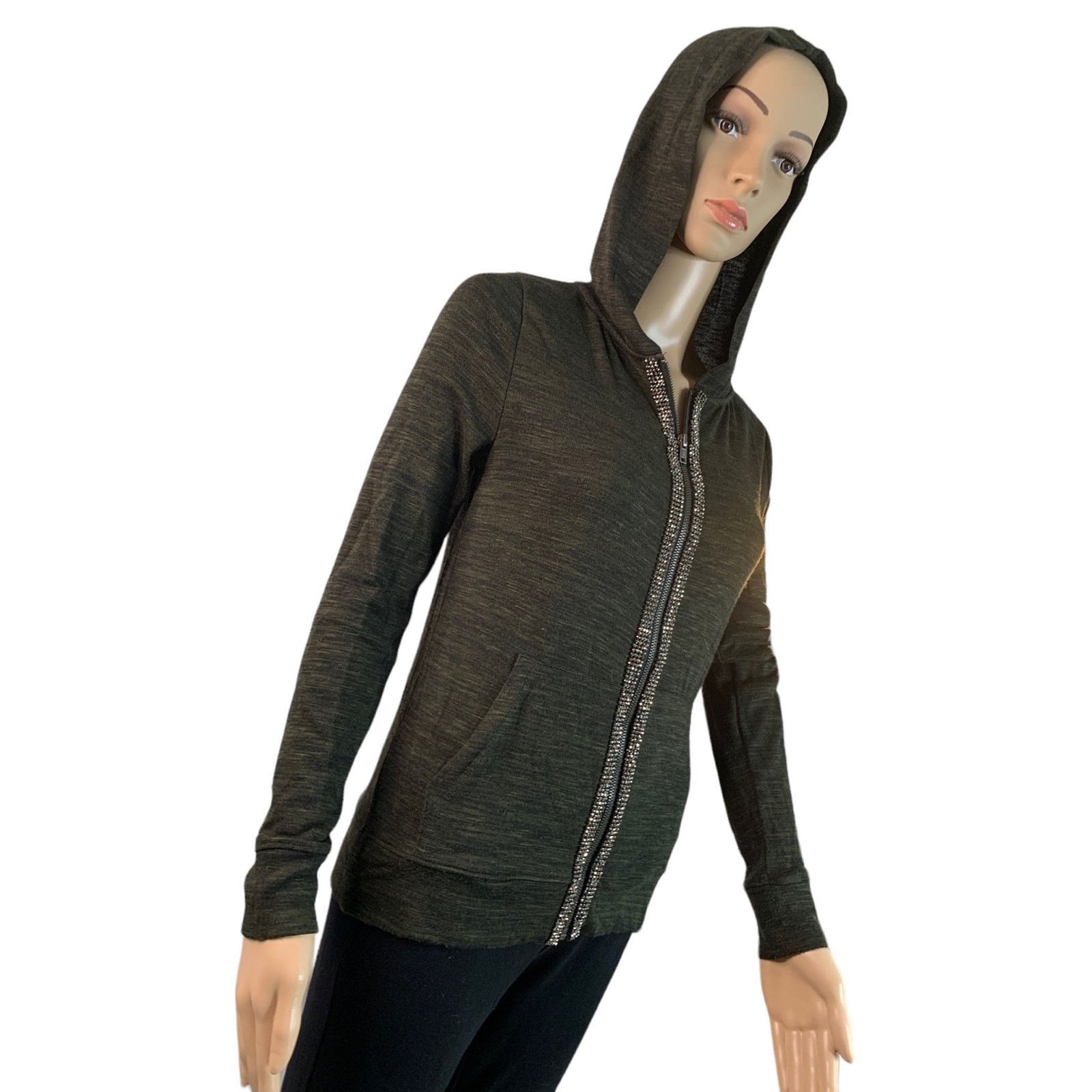 Juicy Couture Juicy Couture Womens Size XS Hooded Jacket studded Pockets Size XS / US 0-2 / IT 36-38 - 2 Thumbnail