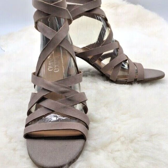 Franco Sarto Franco Sarto Madrid Hi Tech Grey Heeled Ankle Strap Sandals Womens 8m Size US 6 / IT 36 - 8 Thumbnail