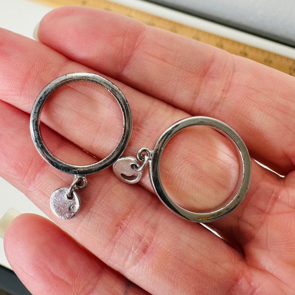 Dior Vintage Dior Silver Logo Charm Rings Size 5.75 Pair Fair C Size ONE SIZE - 9 Thumbnail