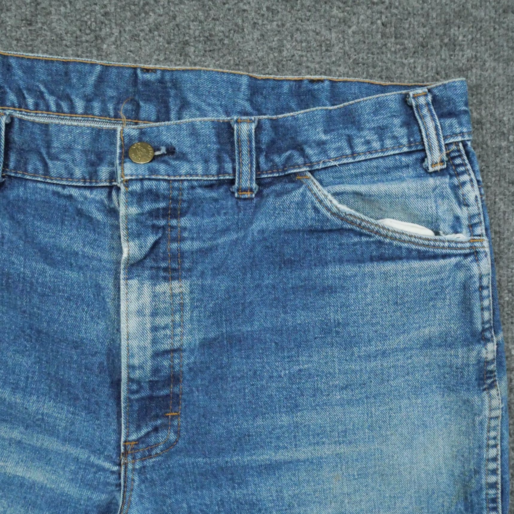 Vintage VINTAGE Saddle King Jeans Mens 38X30 Blue Pants Faded Whiskers Western Talon 80s Size US 36 / EU 52 - 7 Thumbnail