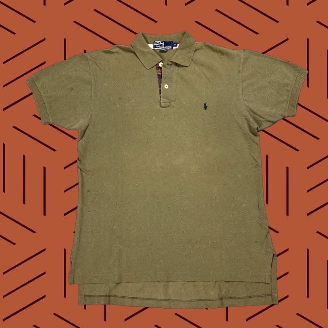 Polo Ralph Lauren VINTAGE Polo Ralph Lauren Short Sleeve Shirt Men Medium Brown Olive 90s Retro Preppy Logo Size US M / EU 48-50 / 2 - 1 Thumbnail