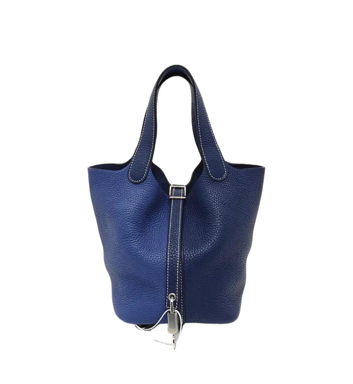 Hermes Hermes Picotin Lock 18 color-block Clemence cowhide leather picotin handbag silv Size ONE SIZE - 1 Thumbnail