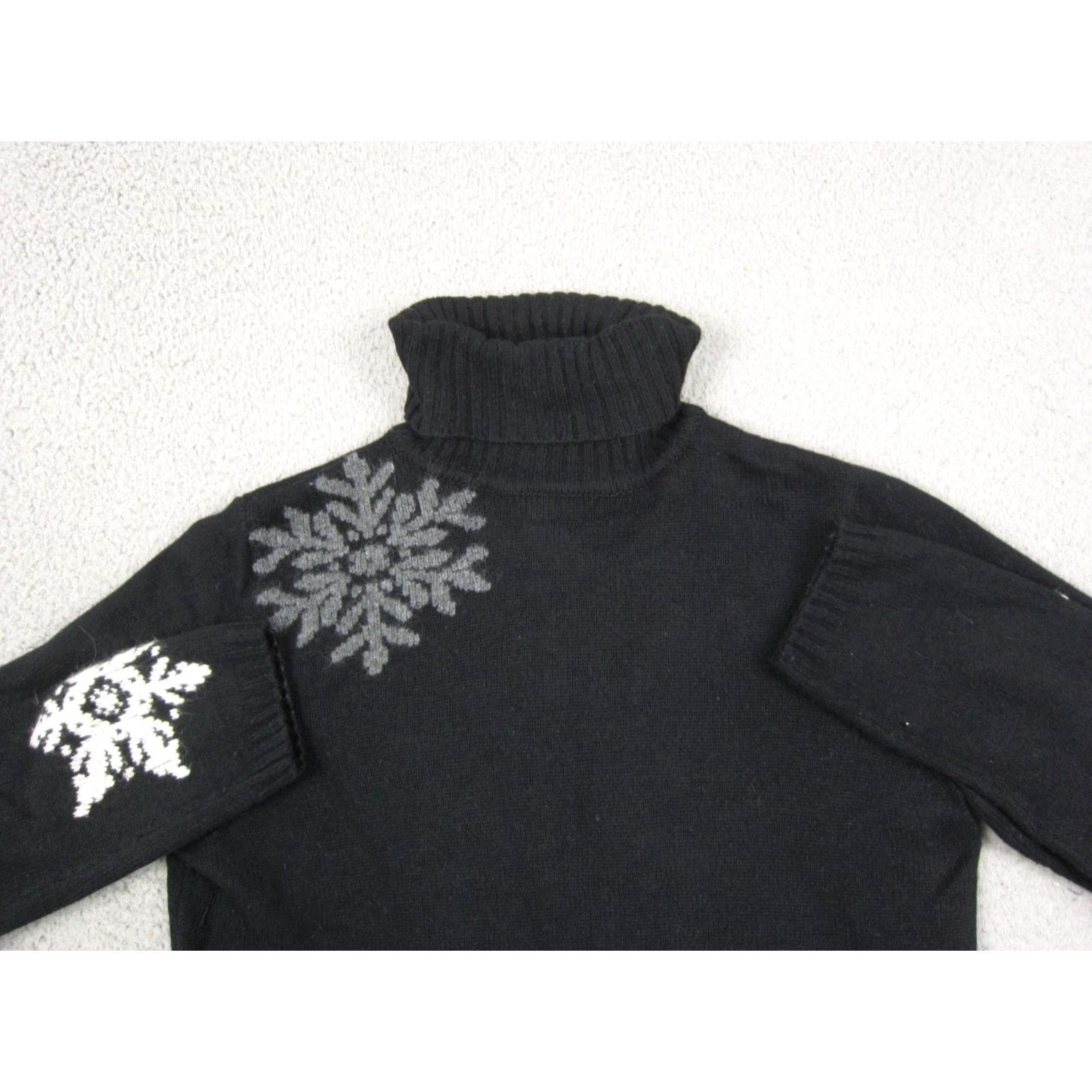 Eddie Bauer VINTAGE Eddie Bauer Sweater Womens Medium Black Turtleneck Angora Wool Snow 90s Size M / US 6-8 / IT 42-44 - 2 Thumbnail
