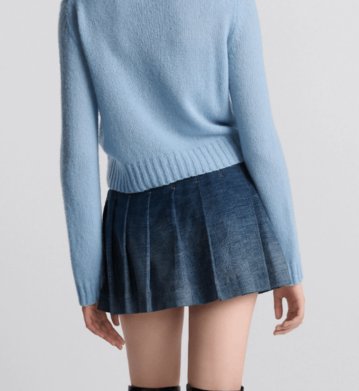Dior o1w1db11225 452J51 Mini Skirt with Integrated Short in Blue Size 26" / US 2 / IT 38 - 4 Thumbnail
