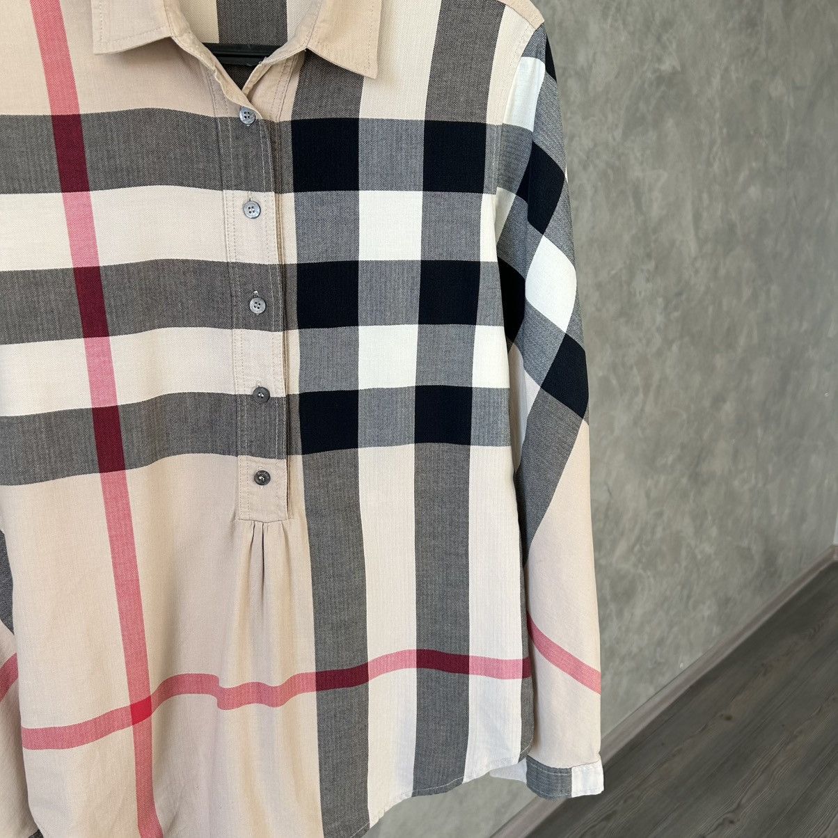 Burberry Brit Beige Nova Check Cotton Half Placket Blouse