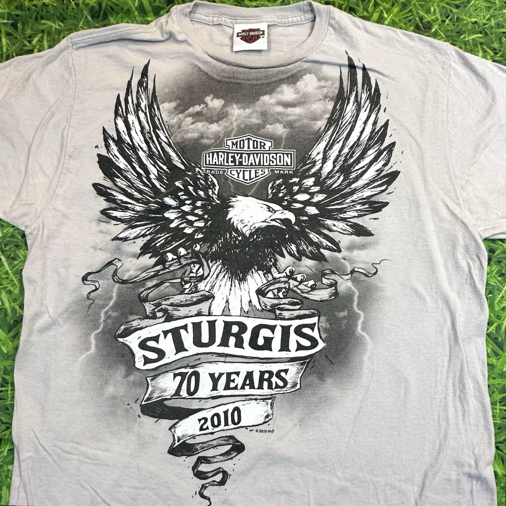 Harley Davidson Harley-Davidson Sturgis 70 Years Eagle Wings Up Storm Y2K Tee Shirt Men's 2XL Size US XXL / EU 58 / 5 - 5 Thumbnail