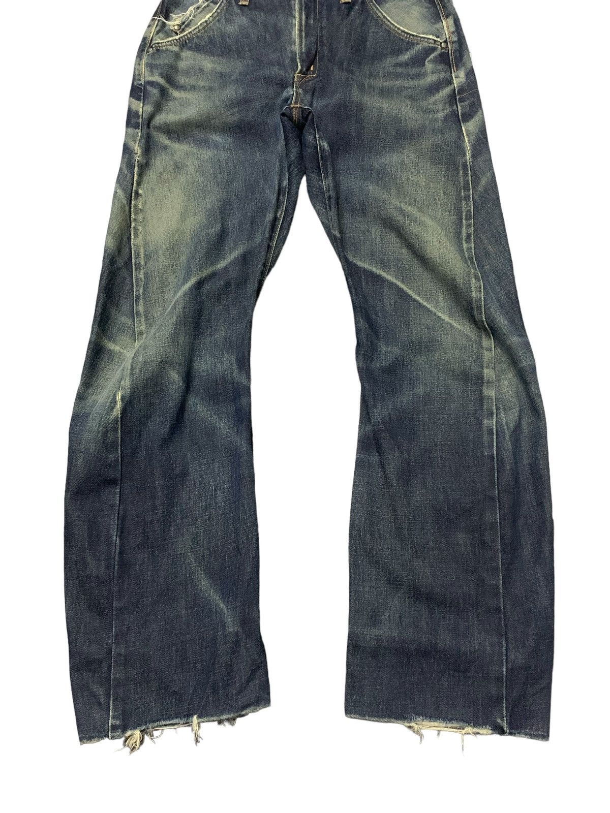 Edwin × Hysteric Glamour Vintage Edwin E Function Curved Leg Distressed Jeans Size US 30 / EU 46 - 4 Thumbnail