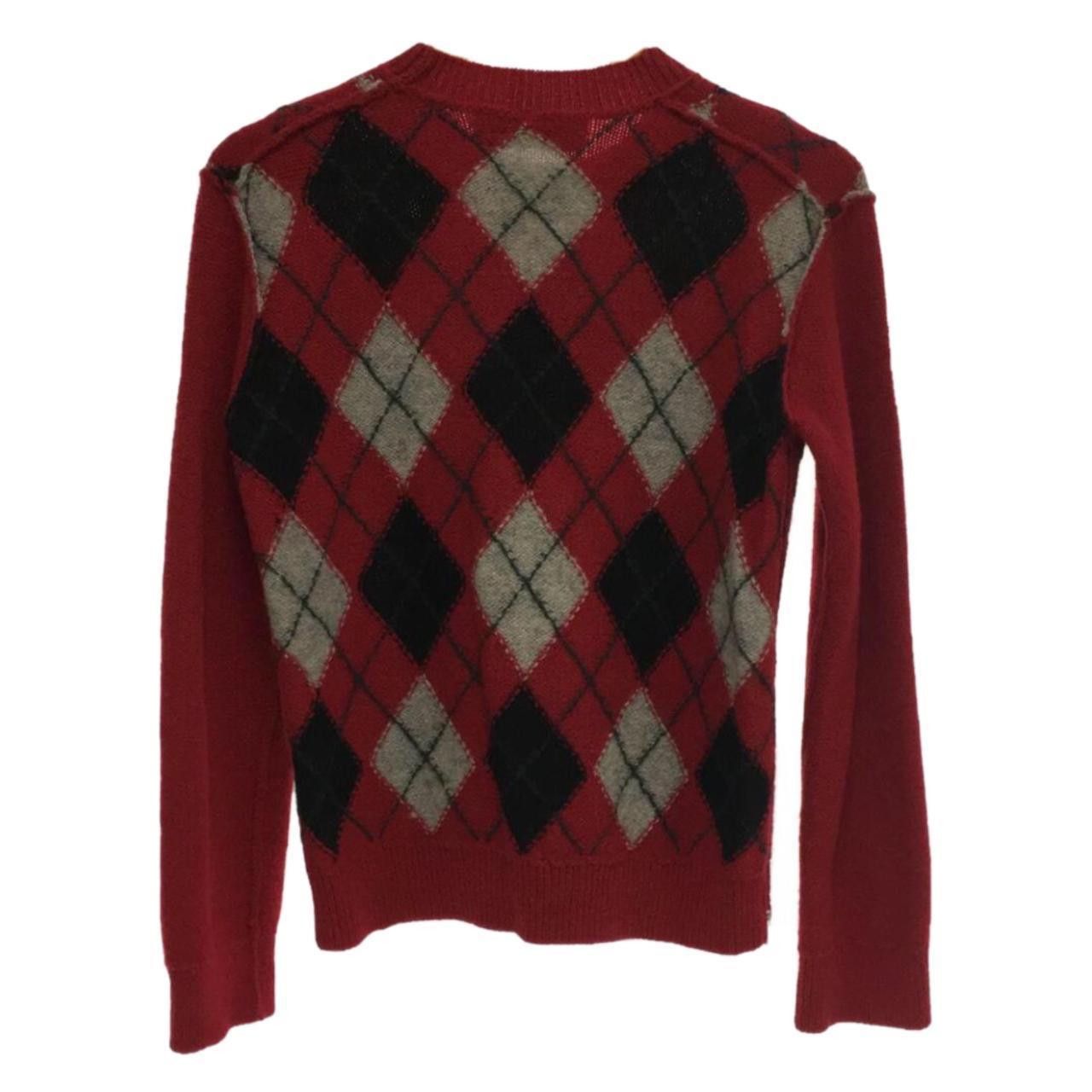 Tricot Comme Des Garcons Argyle Knit Sweater w Side Zippers