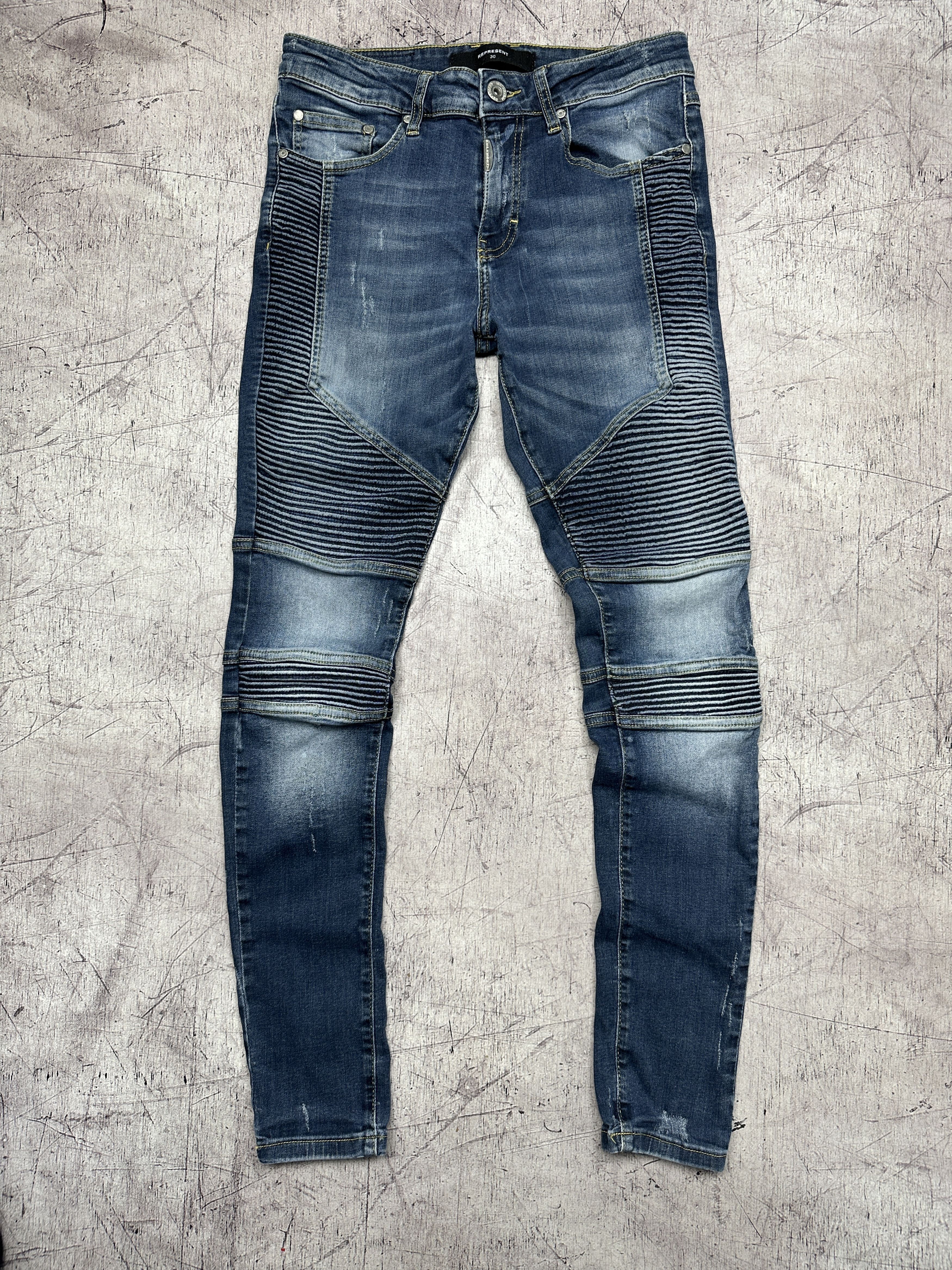 Represent Clo. Represent Mens Biker Distressed Jeans Denim Pants Size US 30 / EU 46 - 1 Thumbnail