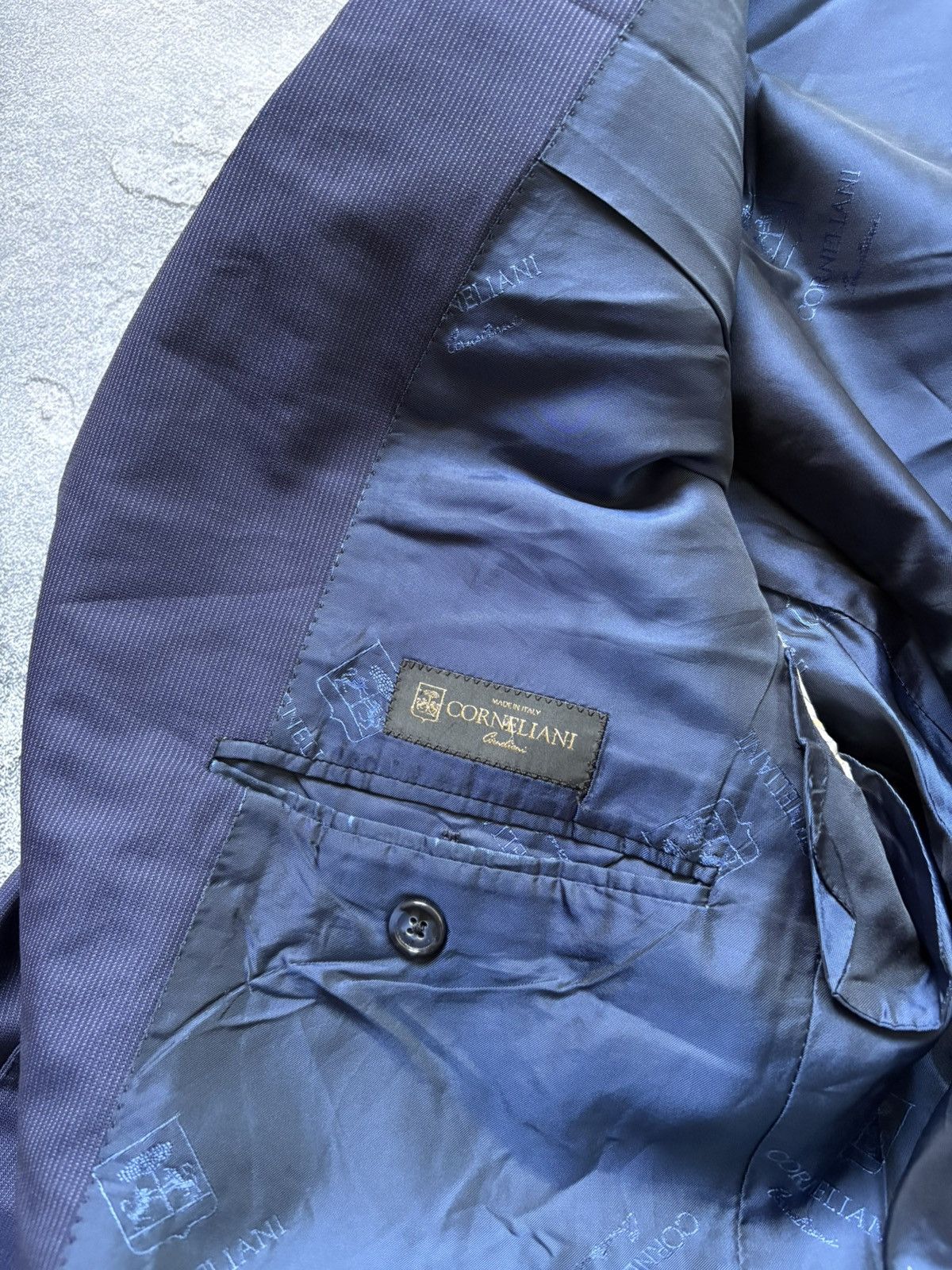 Corneliani Vintage Corneliani Luxury Virgin Wool Blue Blazer Jacket Size 52R - 8 Thumbnail