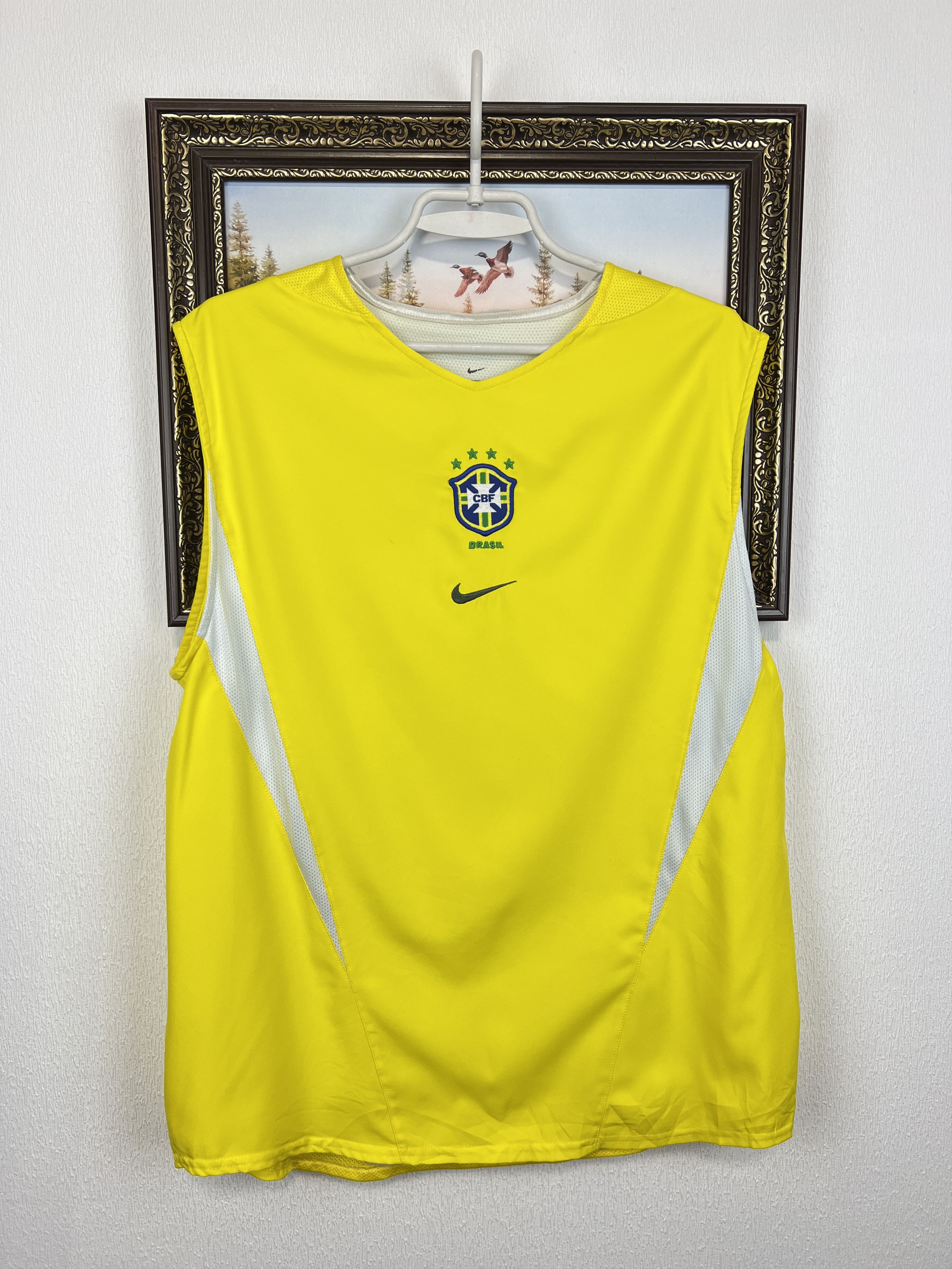 Nike Vintage Brazil Football Train Vest Shirt Jersey Player Issue Size US M / EU 48-50 / 2 - 1 Thumbnail