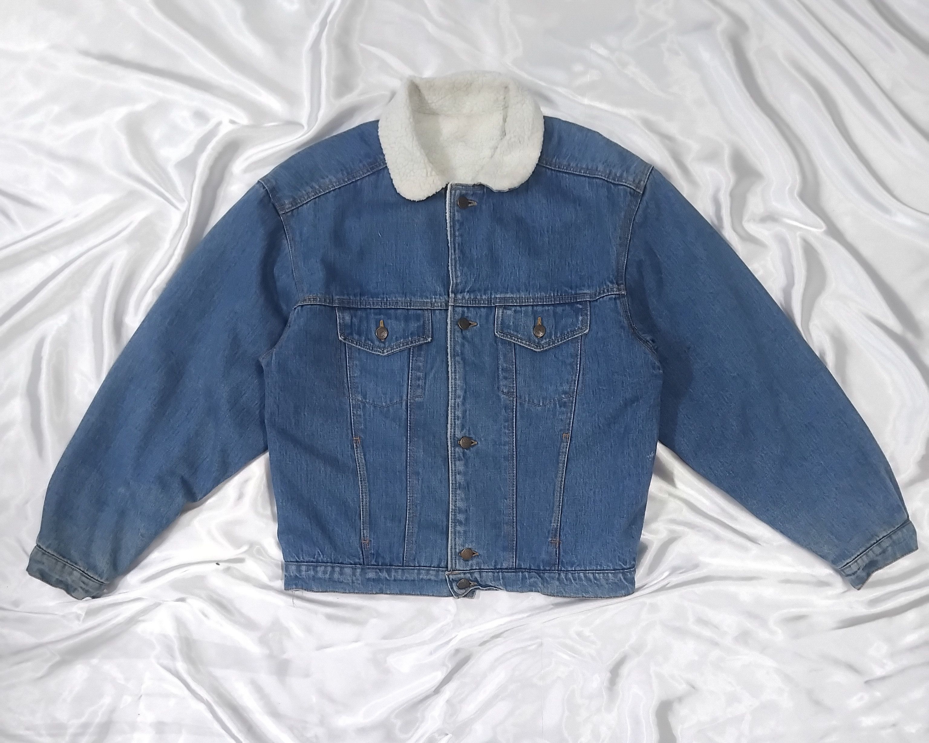 Japanese Brand Blue Colour unnamed Made in ITALY Sherpa Denim Jacket Size US L / EU 52-54 / 3 - 1 Thumbnail