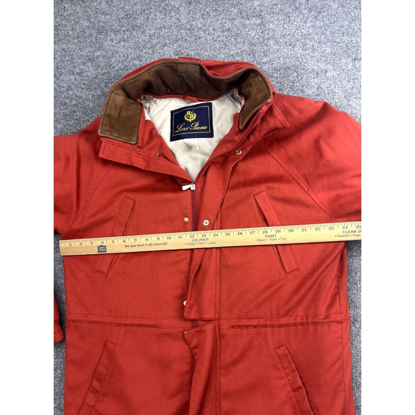 Loro Piana VINTAGE Loro Piana Jacket Mens L Red Storm System Ski Hooded Insulated Waterproof Wallet Pockets Zip Stand-Up Collar Mid-Length Size US L / EU 52-54 / 3 - 4 Thumbnail