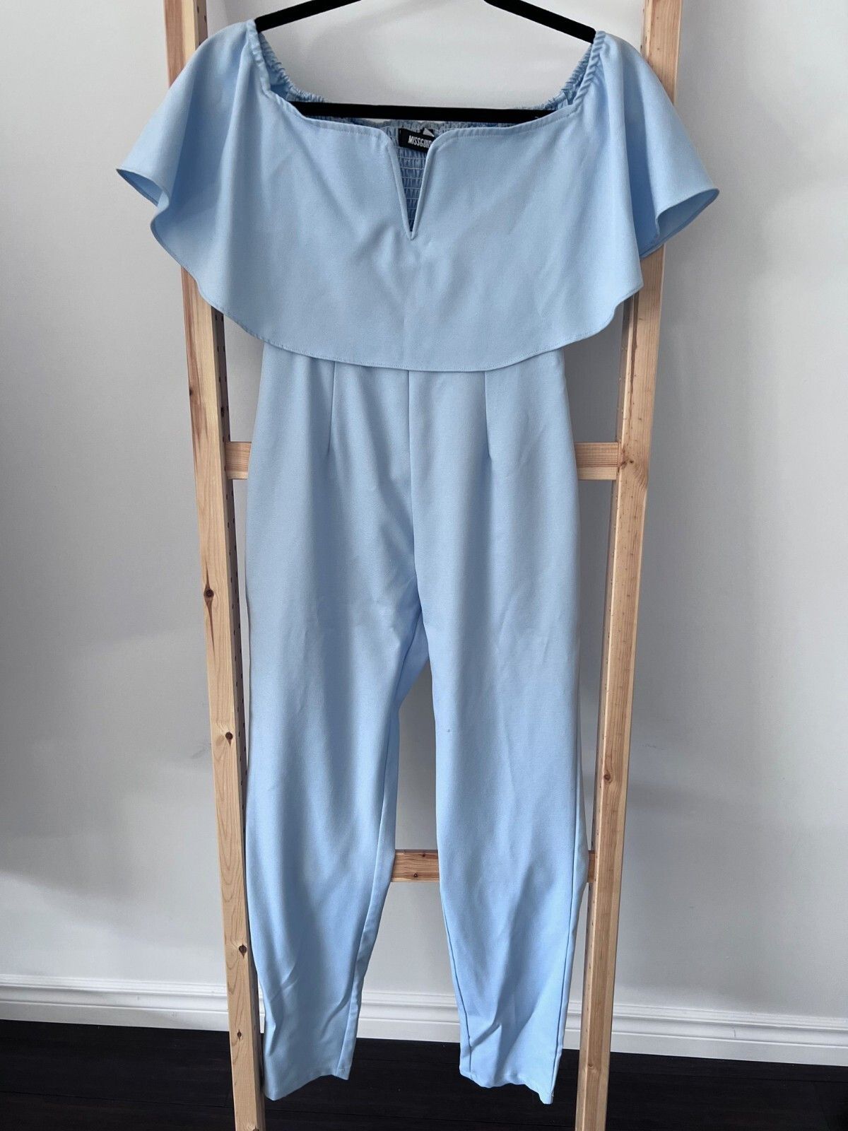 Missguided Miss Guided Ruffled Jumpsuit Baby Blue ( Sz 8 ) Size 30" / US 8 / IT 44 - 1 Thumbnail