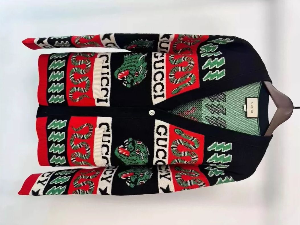 Gucci Multi-Element Knit Cardigan XS Size-dmc