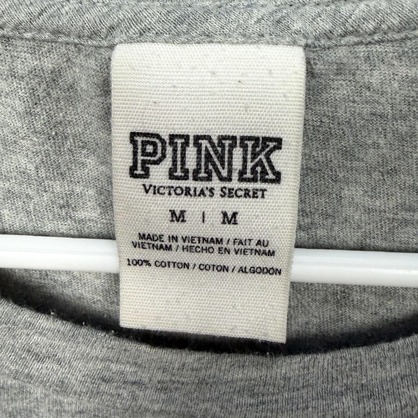 Vintage Pink Victoria's Secret T-Shirt Womens Medium Gray Sequin Dog Graphic Boho Size M / US 6-8 / IT 42-44 - 4 Thumbnail