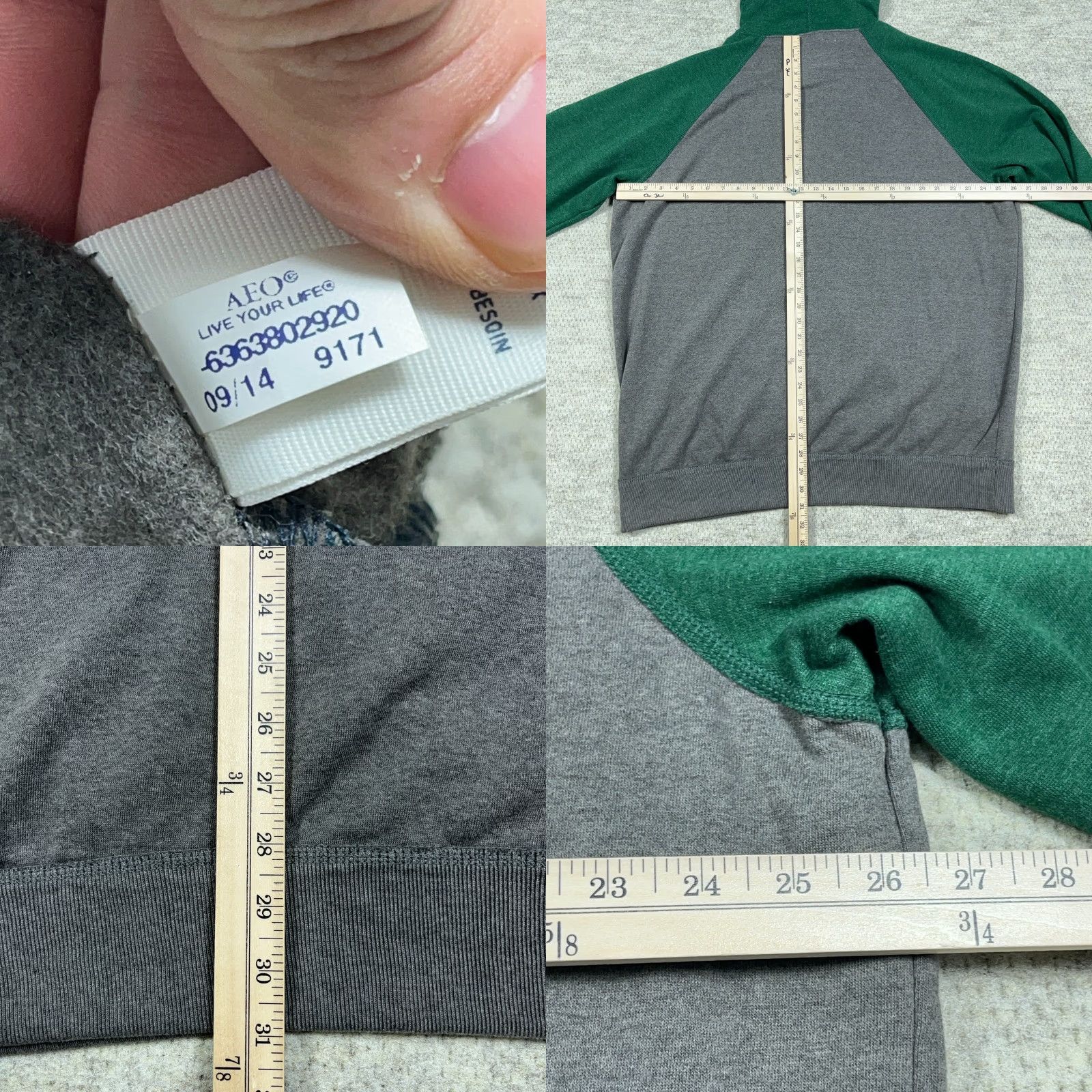 American Eagle Outfitters VINTAGE American Eagle Outfitters Hoodie Mens 2XL Green Gray Raglan Bird Logo Embroidered Hooded Sweatshirt Pullover Contemporary Casual Size US XXL / EU 58 / 5 - 8 Thumbnail