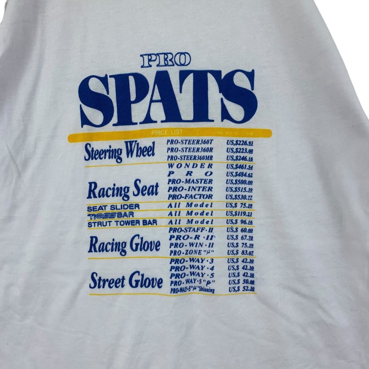 Vintage Vintage PRO SPATS RACING Equipment Wheel Glove Tee Shirt Size US S / EU 44-46 / 1 - 4 Thumbnail