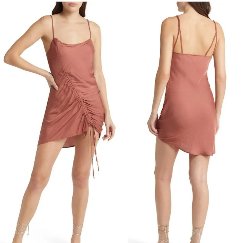 Free People NWT New Free People Be My Ruched Wind Blush Slip Dress Size Size L / US 10 / IT 46 - 1 Thumbnail