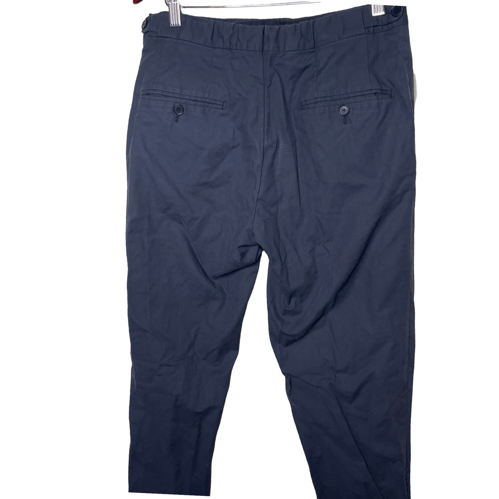 P. Johnson P. Johnson X Sartoria Carrara Flat Front Cotton Trousers Nav Size US 30 / EU 46 - 2 Thumbnail