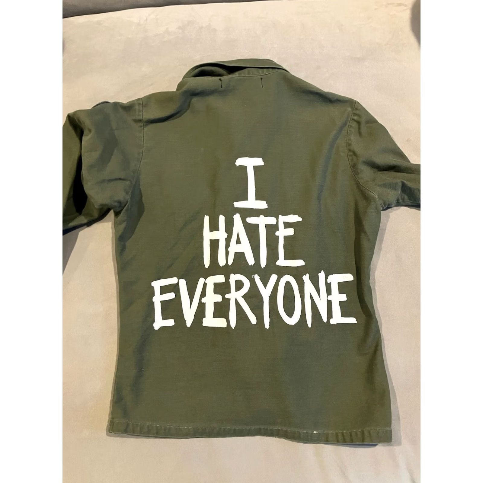 Vintage VINTAGE Jac Vanek Army Long Sleeve Button Down Jacket M Women Green I HATE EVERYBODY Cotton Military Style S/M Size S / US 4 / IT 40 - 6 Thumbnail