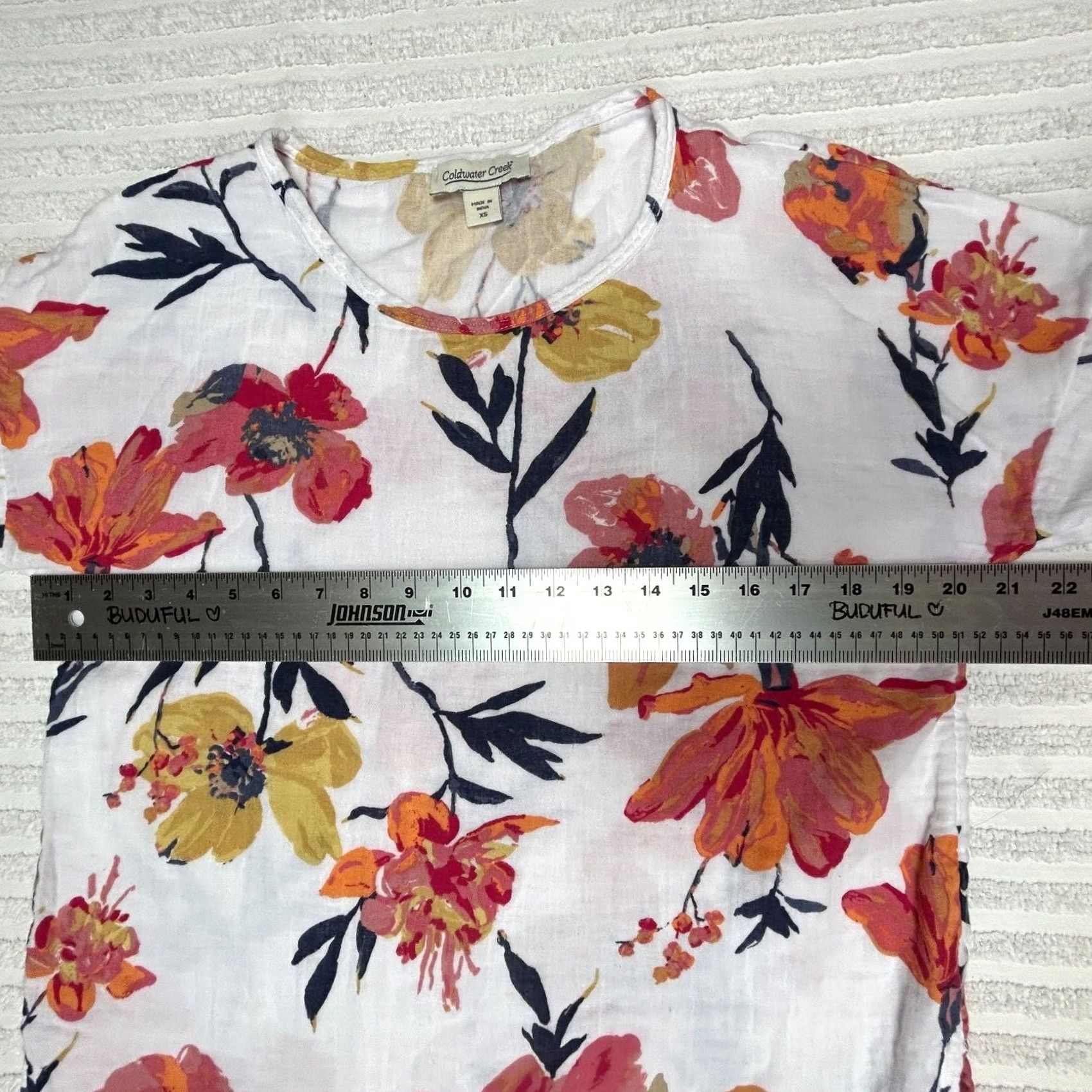 Coldwater Creek Coldwater Creek Womens Gauze Top XS Drop Shoulder Casual Summer Breeze T-Shirt Multicolor Floral Size XS / US 0-2 / IT 36-38 - 5 Thumbnail