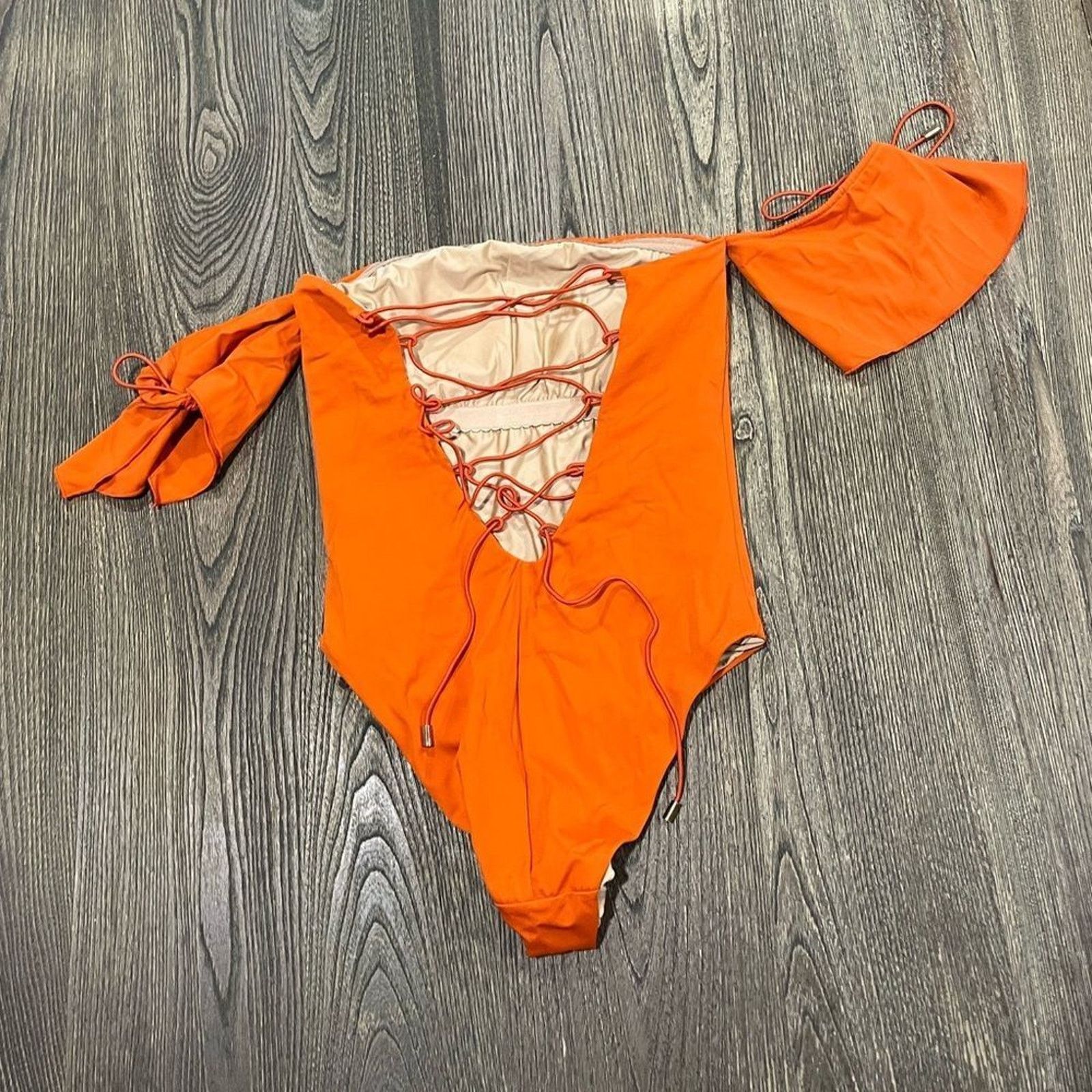 Vintage NWOT Ochie Swim Bandeau One Piece Swimsuit Turmeric Size M Size ONE SIZE - 2 Thumbnail