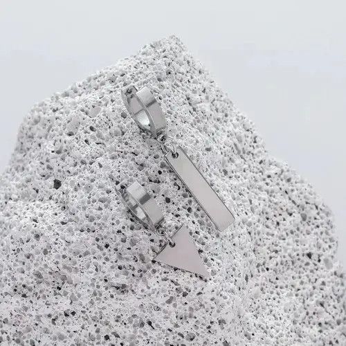 Other Men’s Titanium Steel Geometric Triangle Square Drop Earrings Size ONE SIZE - 2 Thumbnail