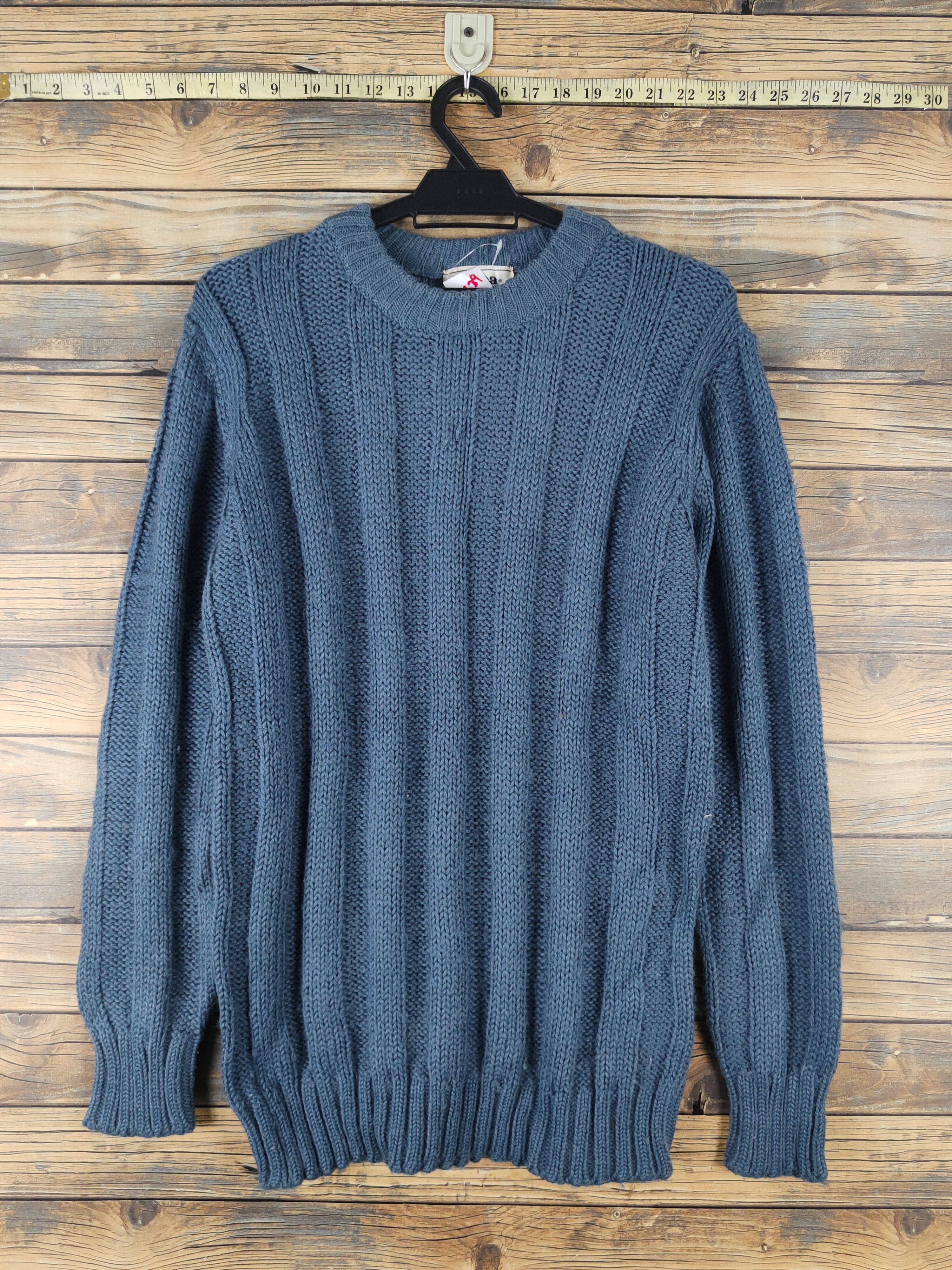 Aran Isles Knitwear Jolpa Dark Blue cable Knitwear Sweatshirts #W1639 Size US L / EU 52-54 / 3 - 1 Thumbnail