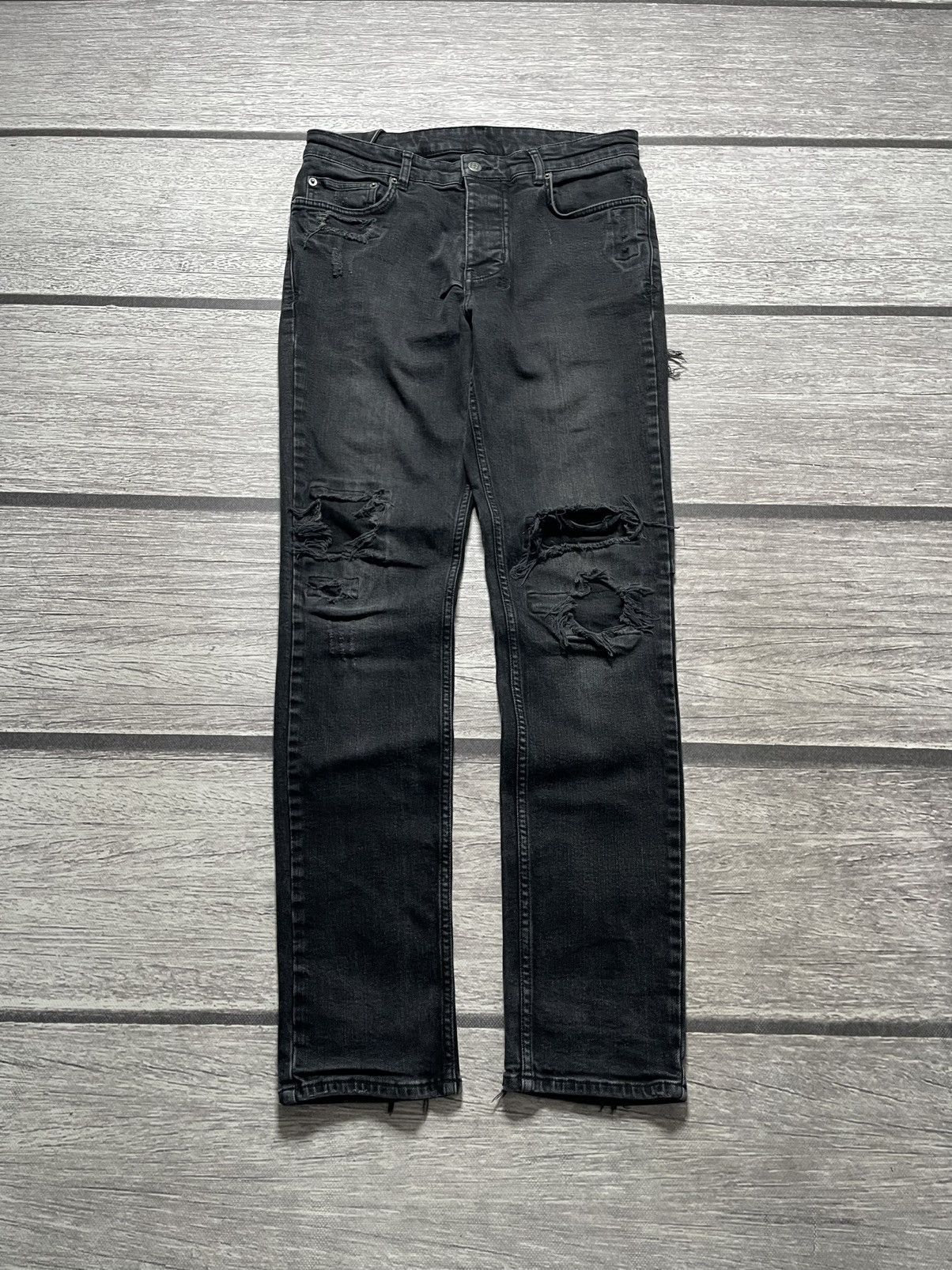 Ksubi Ksubi Black Distressed Van Wrinkle Jeans Size US 32 / EU 48 - 2 Thumbnail