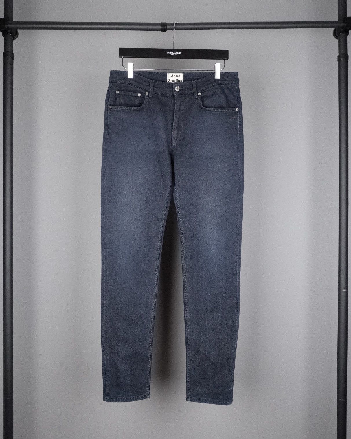image of Acne Studios Blue Grey Washed Denim Pants Jeans, Men's (Size 34)
