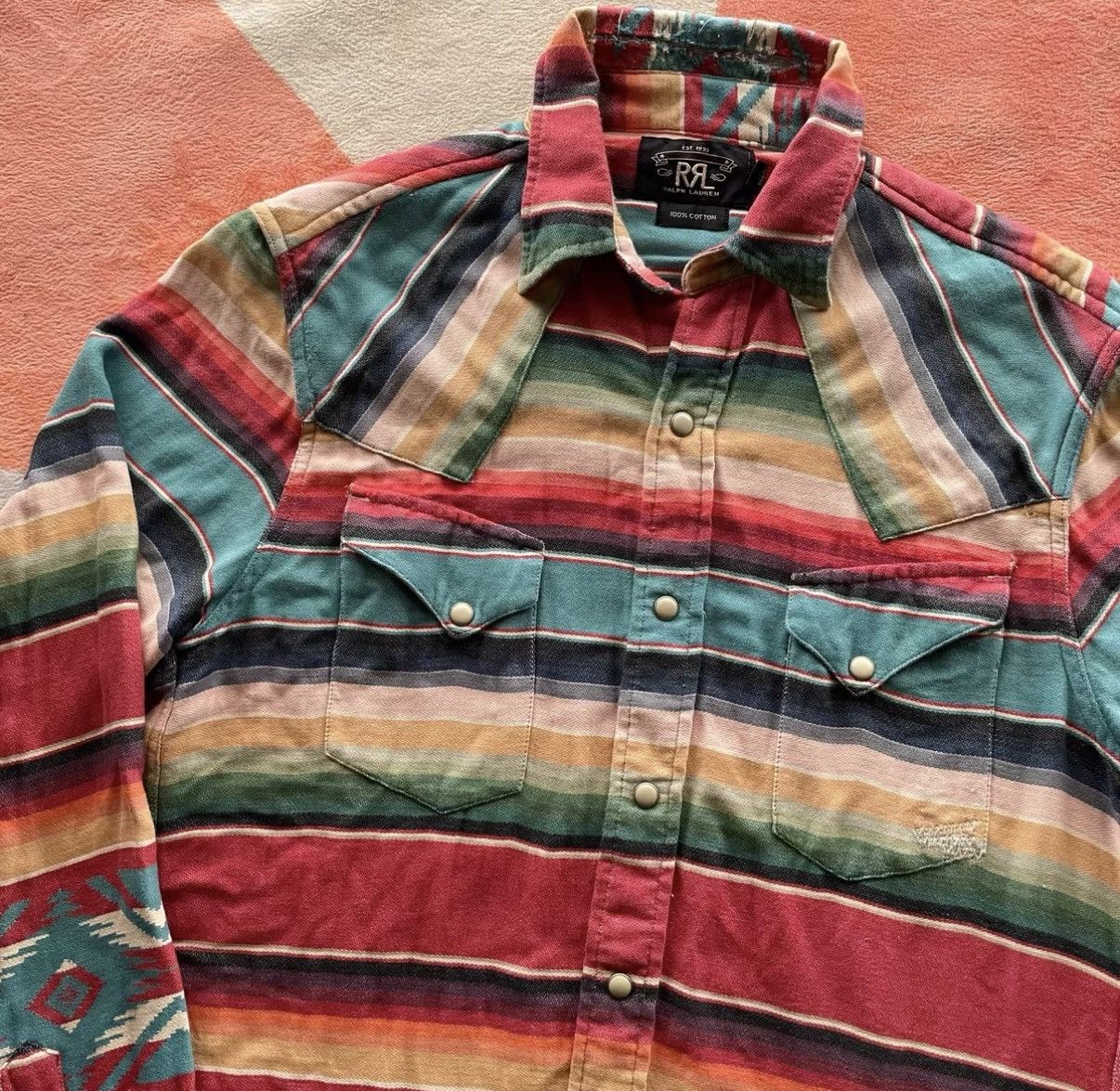 RRL Ralph Lauren RRL Ralph Lauren Rainbow Southwest Shirt K22 Size US S / EU 44-46 / 1 - 4 Thumbnail