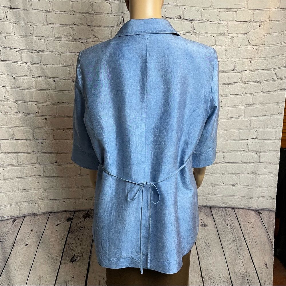 Other Mimi Maternity Blue Silk 3/4 Sleeve Jacket Size M Size M / US 6-8 / IT 42-44 - 4 Thumbnail
