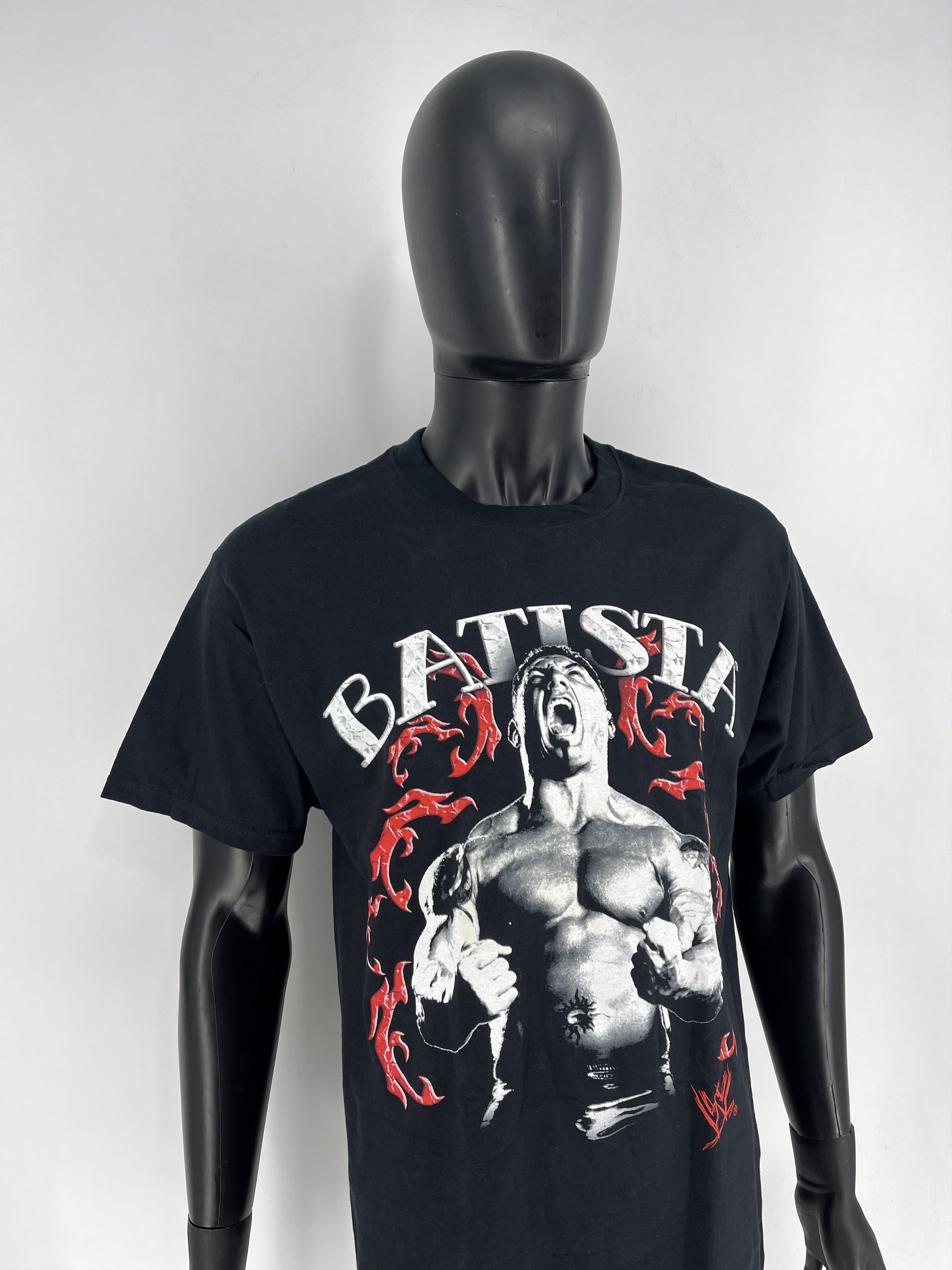 WWE × WWF Vintage WWE DAVID BATISTA SIGNATURE 2007 Wresting Tshirt Size US L / EU 52-54 / 3 - 3 Thumbnail