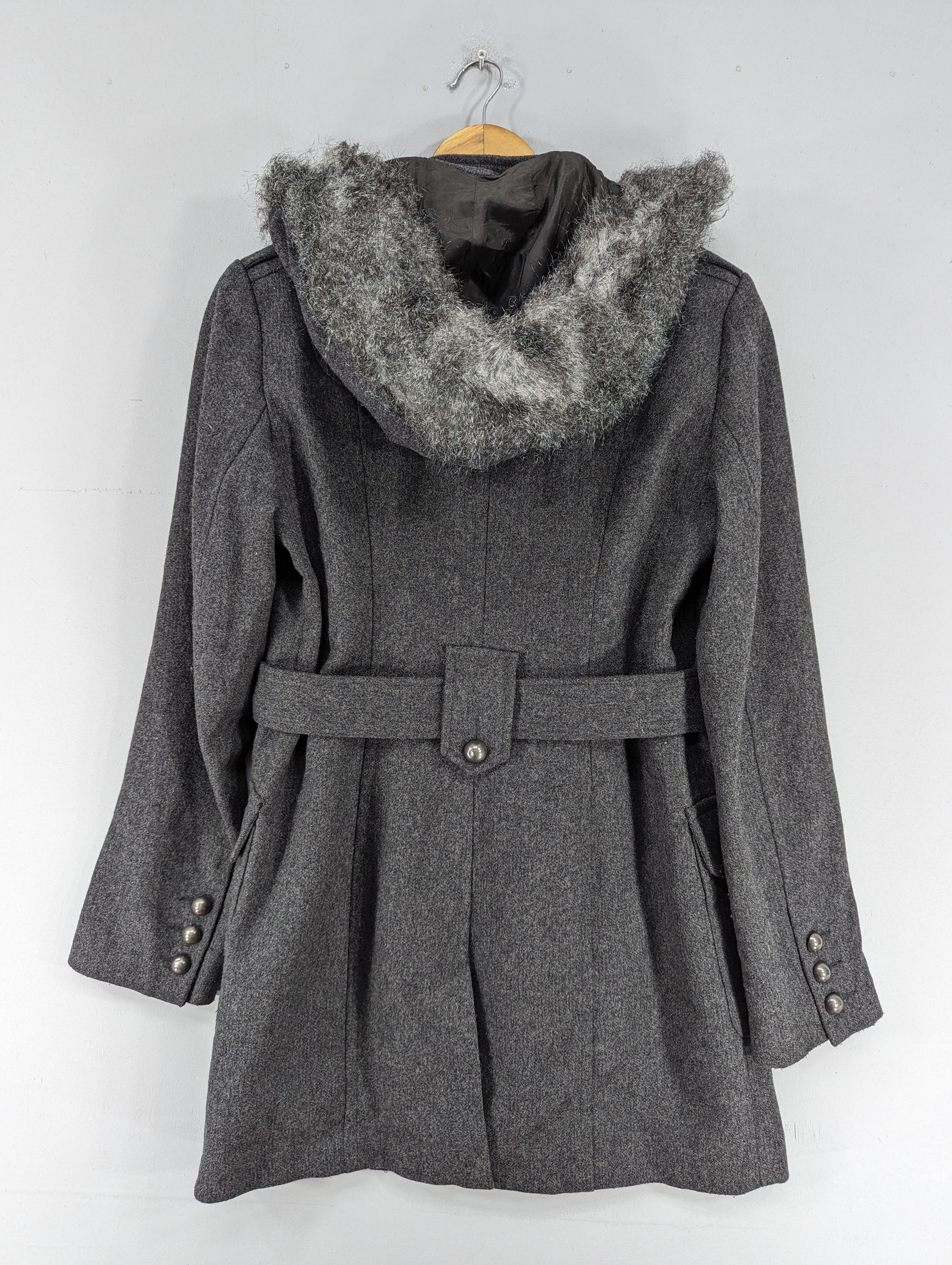 French Connection 🔥RARE🔥French Connection Wool Faux Fur Belted Jacket Size S / US 4 / IT 40 - 17 Thumbnail