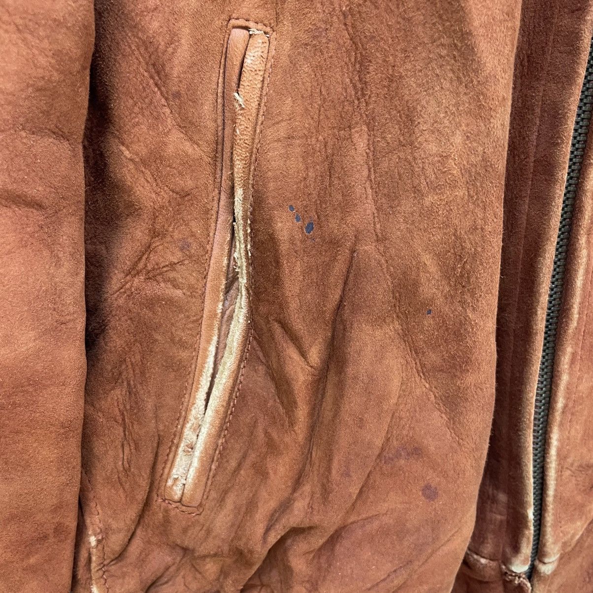 McGregor 💥Vintage 60s Mc Gregor Bomber Suede Leather Boa Jacket Size US M / EU 48-50 / 2 - 9 Thumbnail