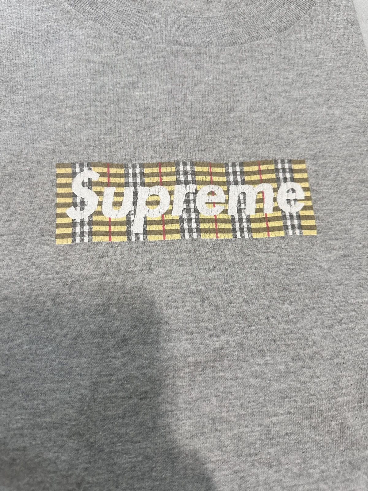 Supreme 1997 Supreme Burberry Box Logo Gray Tee XL Size US XL / EU 56 / 4 - 2 Thumbnail