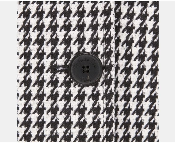 Dior o1w1db11124 2-in-1 Houndstooth Wool Jacket in Black & White Size M / US 6-8 / IT 42-44 - 3 Thumbnail