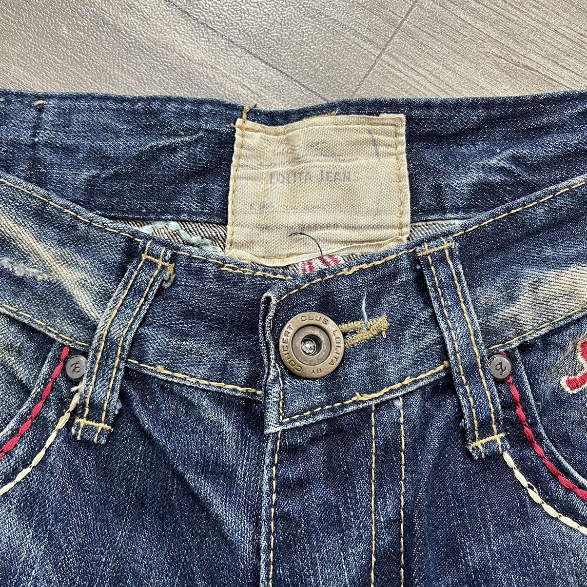 If Six Was Nine × Japanese Brand × Le Grande Bleu (L.G.B.) Vtg Lolita Embroidered Flare Jeans Faded Exotic Denim Y2K Size US 31 - 8 Thumbnail