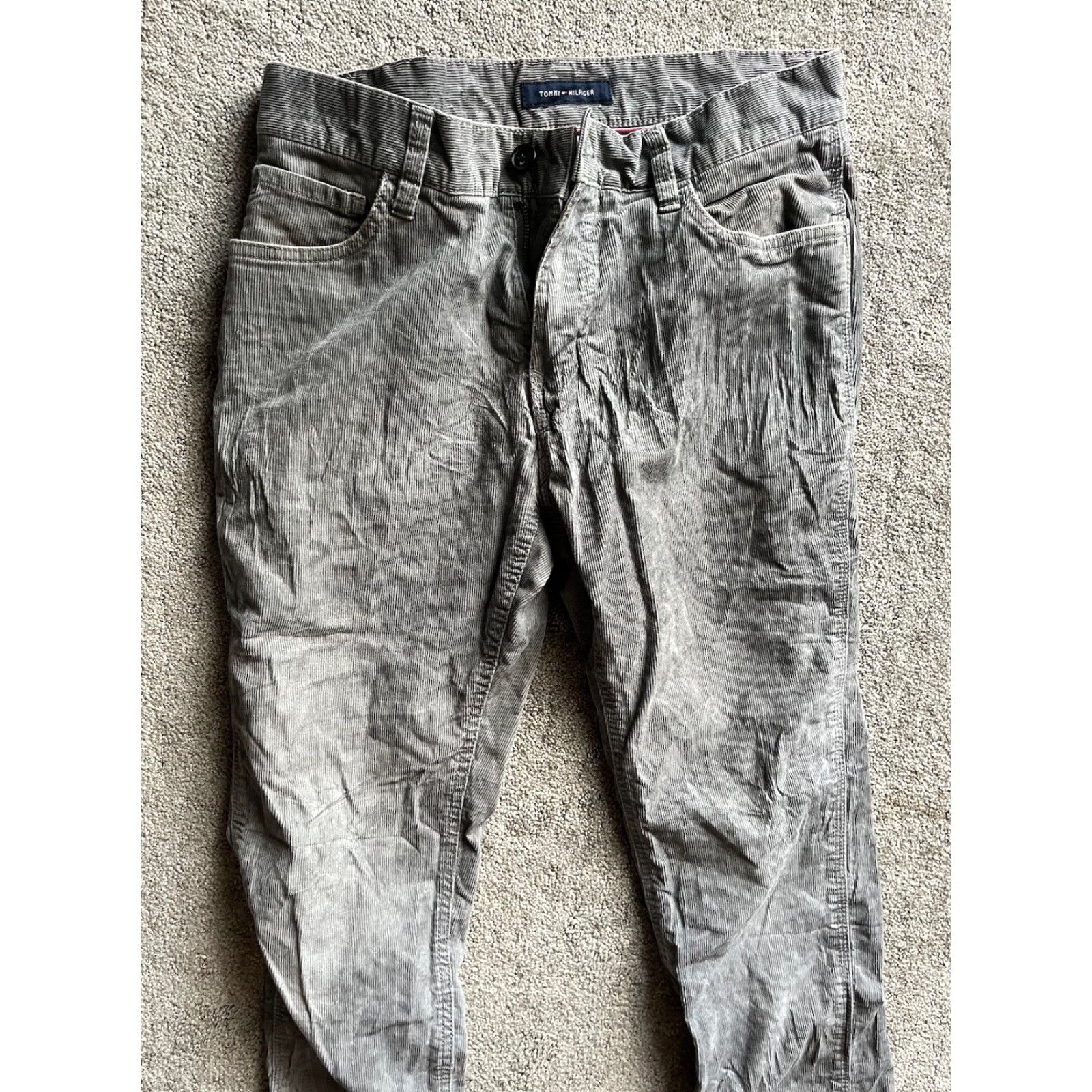 Tommy Hilfiger VINTAGE Tommy Hilfiger Gray Corduroy Chino Pants Mens 30x32 Distressed 90s Retro Size US 30 / EU 46 - 4 Thumbnail