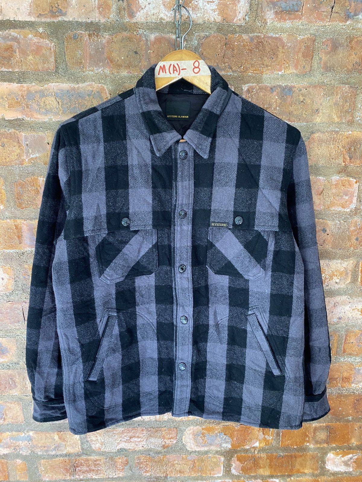 Hysteric Glamour 1990s Wool Checked Chain Stitch logo Size US M / EU 48-50 / 2 - 2 Thumbnail