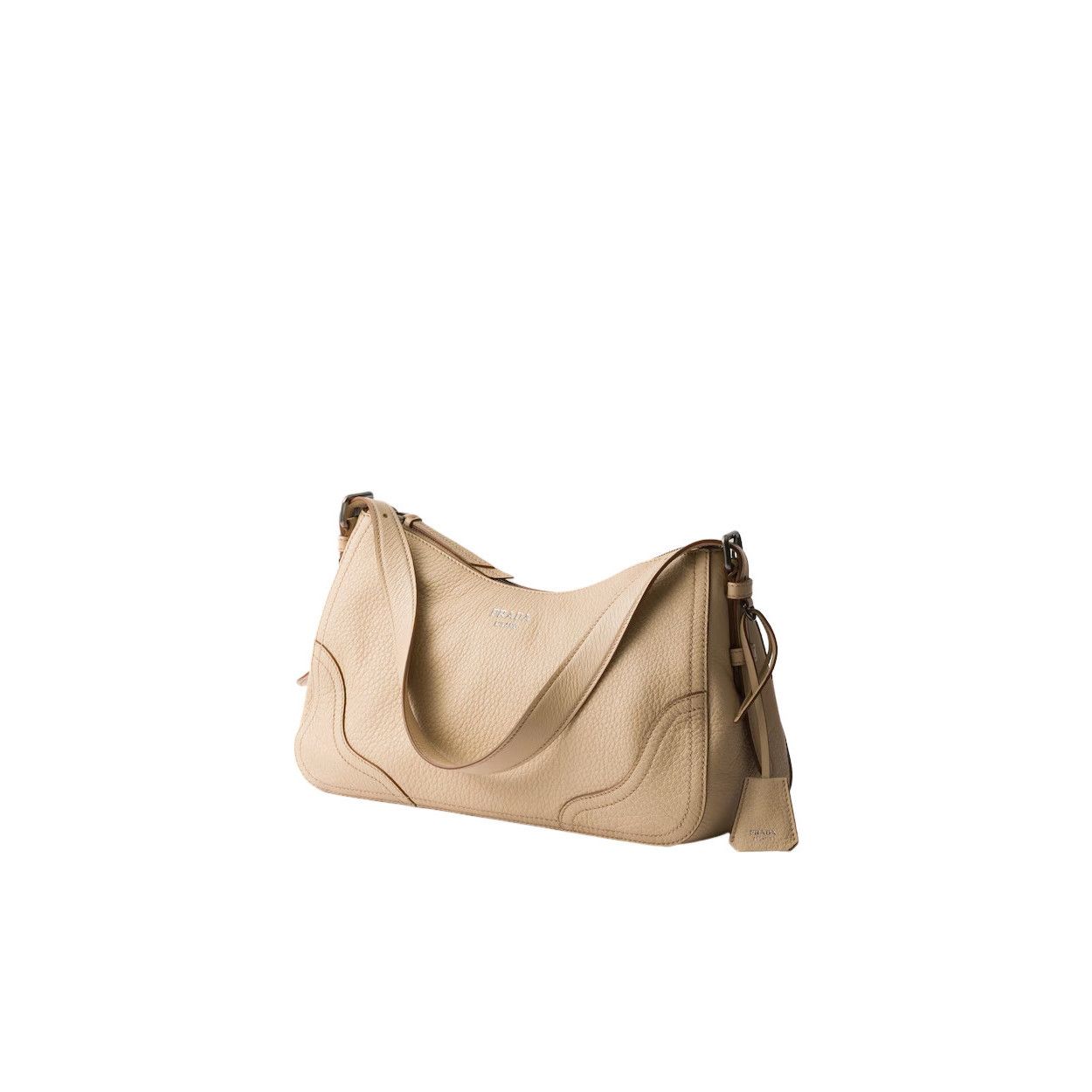 Prada PRADA Aimee Large $4200 Sand Beige Leather Shoulder Bag New Size ONE SIZE - 2 Thumbnail