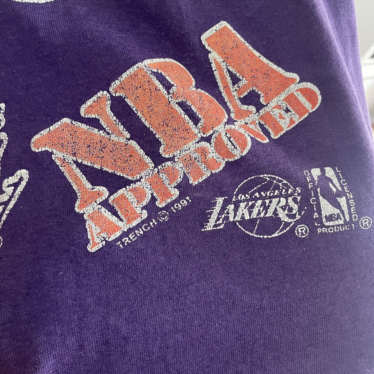 NBA × Vintage 1991 Vintage NBA Los Angeles Lakers Tshirt American Sports Size US M / EU 48-50 / 2 - 4 Thumbnail