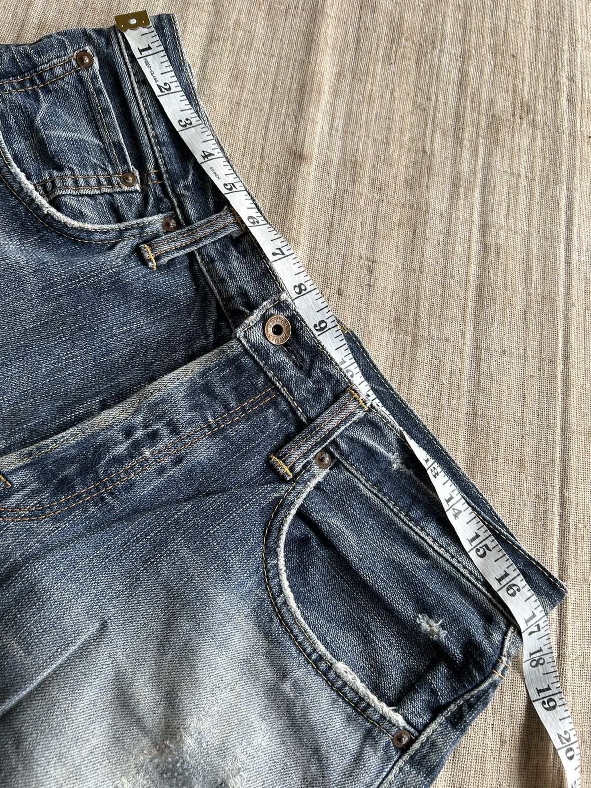 Japanese Brand × Kapital × Vintage Thrashed Vtg Edwin Selvedge disteressed denim Size US 34 / EU 50 - 13 Thumbnail