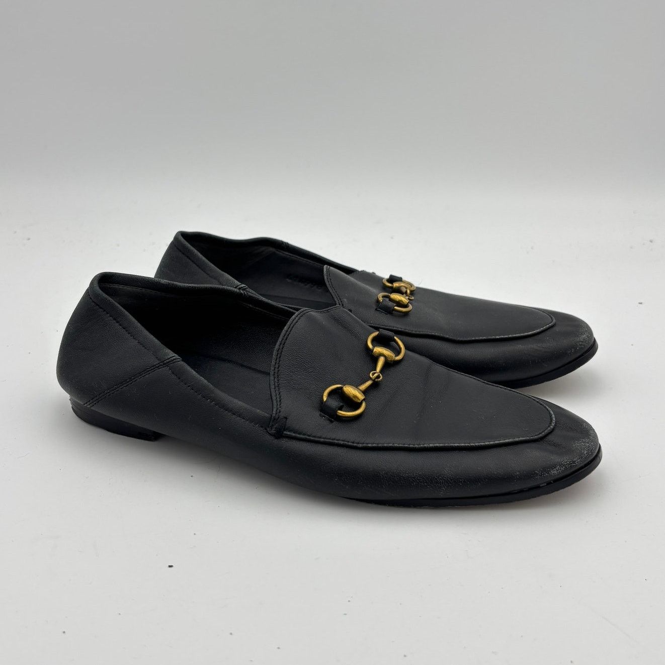 GUCCI Jordaan Horse Bit Slip On Penny Loafers 37 US 7