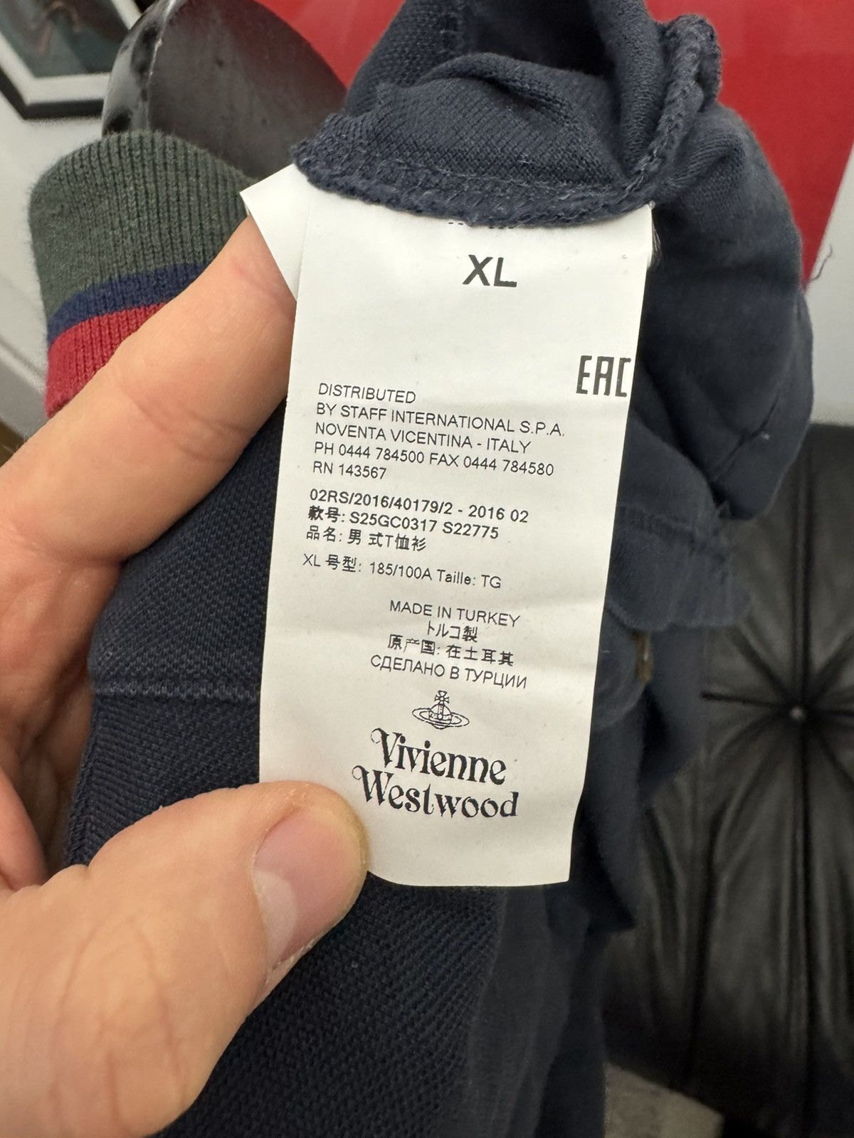 Vivienne Westwood Vivienne Westwood Polo Mini Logo Navy x Gucci Colors Rare Size US XL / EU 56 / 4 - 4 Thumbnail