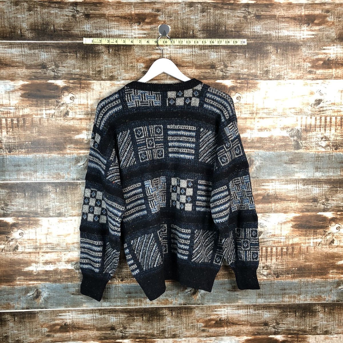 Vintage Italian vintage art Sweater Black Knitwear #A2185 Size US M / EU 48-50 / 2 - 14 Thumbnail