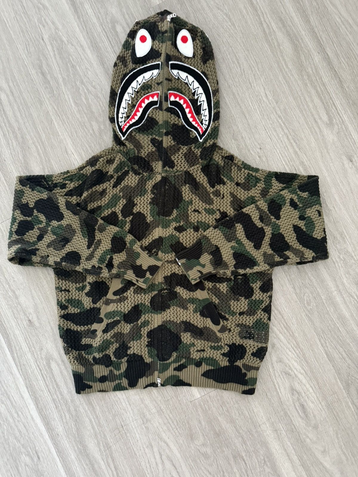 Bape Bape Knit first camo shark full zip Size US S / EU 44-46 / 1 - 2 Thumbnail