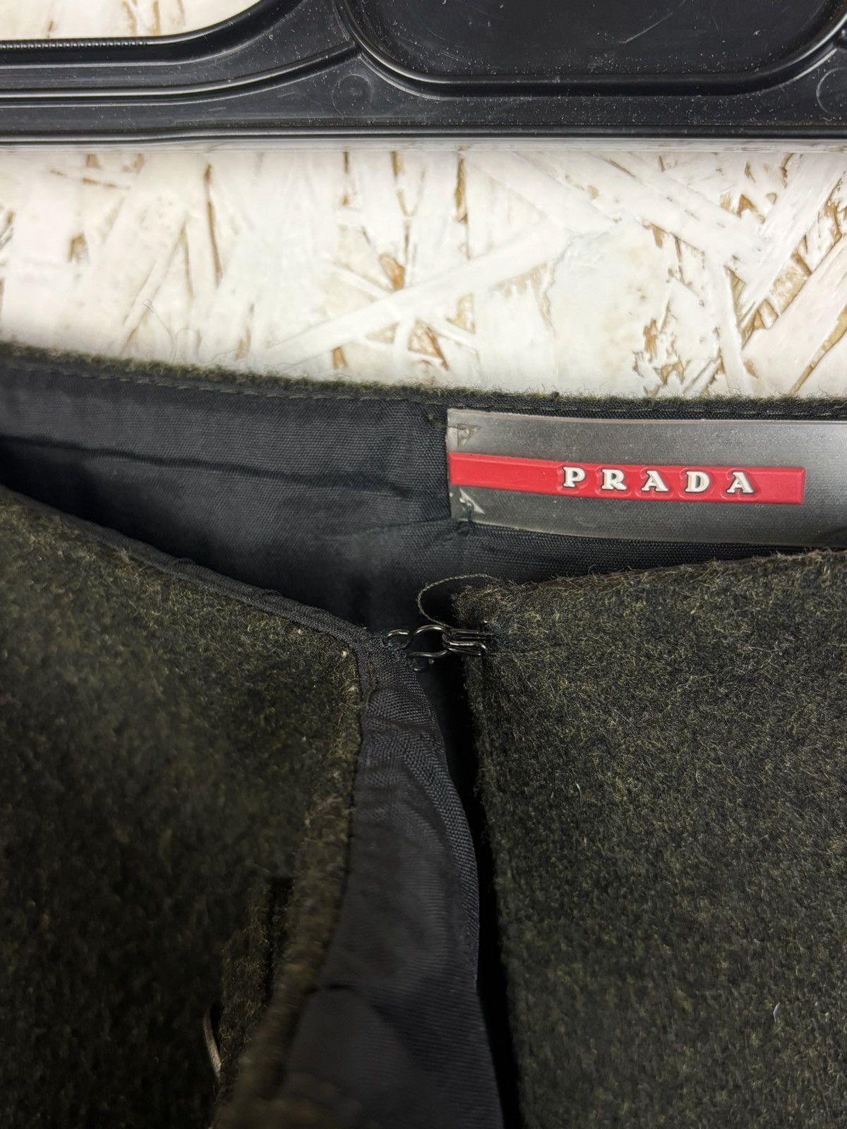 Prada 00s Prada FW06 Military Wool Shearling Details Skirt Archive Size 30" / US 8 / IT 44 - 8 Thumbnail